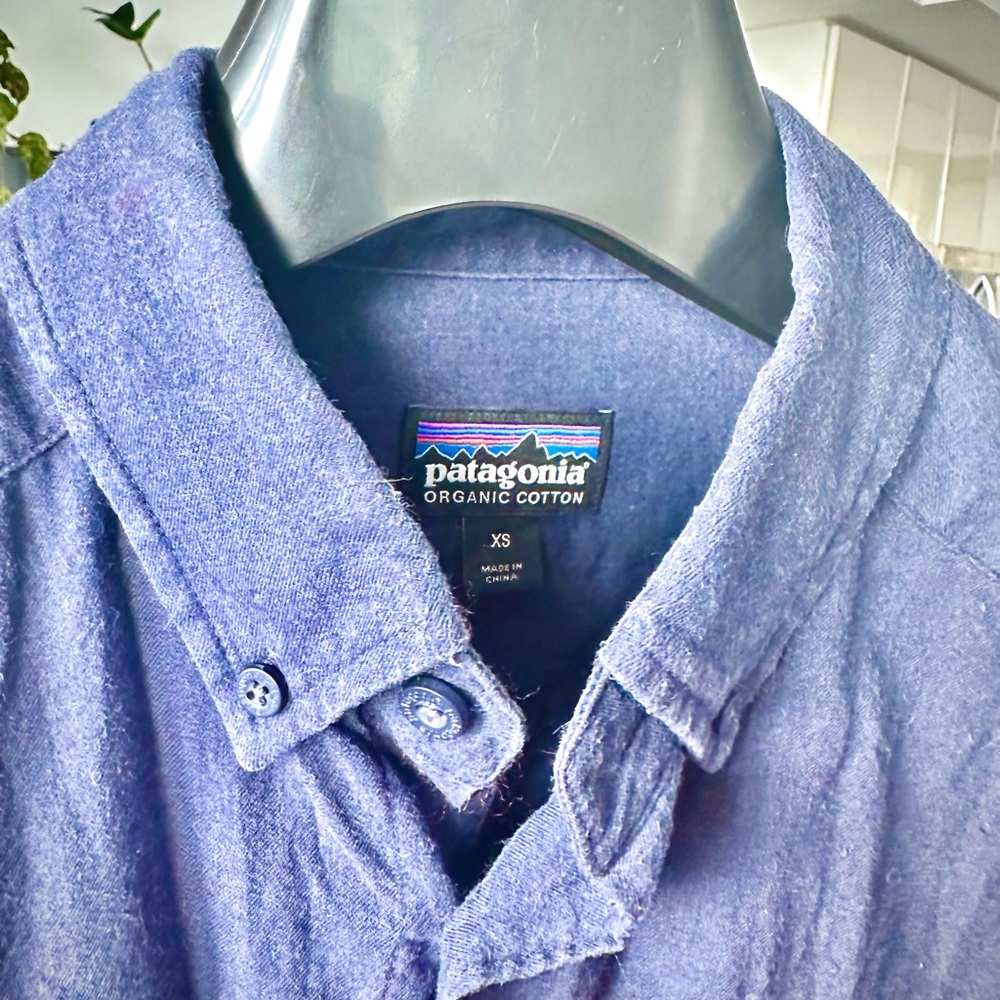 Patagonia Blue Organic Cotton Button Down Shirt